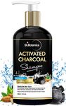 St.Botanica Activated Charcoal Hair Shampoo, No SLS/Sulphate, Paraben or Silicon - Refreshing Menthol, Organic Olive & Almond Oil, Vitamin B5, E, Oats & Silk Protein, 300 ml