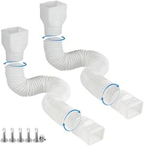 plusgutter White-2pack Rain Gutter Downspout Extensions Flexible, Drain Downspout Extender,Down Spout Drain Extender, Gutter Connector Rainwater Drainage,Extendable from 21 to 68 Inches