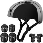 Niftii Glossy Helmet and Pad Set for Kids | Adjustable Protective Gear with Knee, Elbow & Wrist Pads | Safety Set for Cycling, Skateboarding, and Scooting | For Boys & Girls Ages 3-15