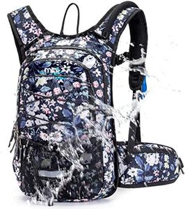 Insulated Hydration Backpack Pack with 2L BPA Free Bladder - Keeps Liquid Cool up to 5 Hours – for Running, Hiking, Cycling, Camping (Flower)