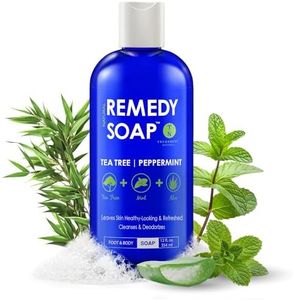 Remedy Anti-Fungal Soap, Helps Wash Away Body Odour, Athlete's Foot, Nail Fungus, Ringworm, Jock Itch, Yeast Infections and Skin Irritations 100% natural refreshing foot and body wash with tea tree oil, mint & aloe. 12oz therapeutic cleanser by Remedy Wash.