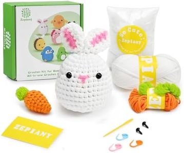 Crochet Kits for Beginners - All-in-One Stuffed Animal Knitting Sets - Step-by-Step Video Tutorials DIY, Rabbit&Carrot Crochet Kits