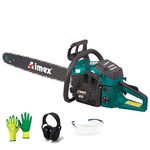 Aimex DT-751, 58CC Powerful 2 Stroke Handed Petrol Chain Saw, Woodcutting Saw for Farm, Garden and Ranch with Tool Kit - 6 Months (DT-751 Pro (22 Inch)