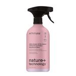 ATTITUDE Shower & Tile Cleaner Spray, EWG Verified, Bathroom Cleaner Removes Soap Scum & Grime, Plant-Based & Vegan, Lemon & Rosewood Scent, 770 mL