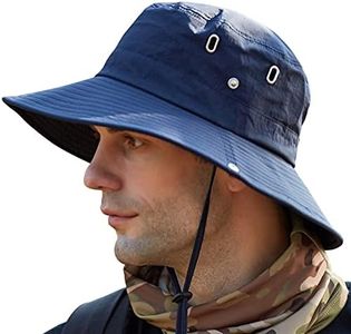 Bucket Hats for Men/Women, Wide Brim Sun Hat UPF 50 UV Protection, Waterproof Boonie Hat for Fishing Hiking Garden Safari Boonie Hats (Navy)