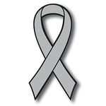 Magnet Me Up Support Brain Cancer Awareness Grey Ribbon Magnet Decal, 3.5x7 Inches Heavy Duty Automotive Magnet for Car Truck SUV, Any Magnetic Surface, Showing Support or Fundraising, Crafted in USA