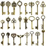 24Pcs Large Antique Bronze Skeleton Keys Rustic Key for Wedding Decoration Favor