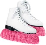 Gemscream Ice Skate Guard Fuzzy Ice Skate Blade Covers Hockey Skate Soakers Figure Skate Guards for Girls Boys Youth Women Men Adult(Pink, M Size)