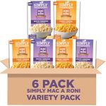 Simply Mac-A-Roni Variety Pack, White Cheddar + Three Cheese, 8.2 Oz (Pack of 6)