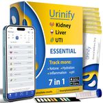 [URINIFY Essential] Mobile App Urine Test Strips and at Home UTI Test Strips, Kidney Test kit at Home, Hydration, Keto Test Strips, pH Test Strips, Liver Test, urinalysis Test, Protein, 6 Strip