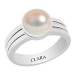 Clara Certified Pearl (Moti) 9.3cts or 10.25ratti Stunning Silver Ring for Men and women-29