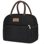 Misamo Enterprise Insulated Lunch Bag, Leakproof, High Capacity, Black