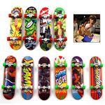 iwobi 10 Pcs Finger Skateboard Toy Professional Mini Fingerboards Skate Park Toys for Kids Play, Random Style