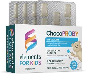 Elements ChocoPROBY - Probiotic Kids Supplement with 13 Bacteria strains, Lactobacillus Blend, Bifodobacterium Blend, S. boulradii; 30 White Chocolate Flavoured Bears
