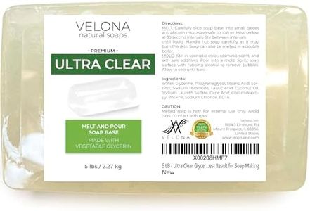 velona 5 LB - Ultra Clear Glycerin Soap Base Melt and Pour | Transparent Natural Bar for The Best Result for Soap Making