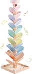 Wooden Marble Run Ball Drop Montessori Toys for Toddlers 4-8 Boys Girls Kids Wood Music Tree Marble Ball Run Game 3-5 8-12 Years Old Learning Color Sorting Sensory Toys Birthday Gift (Height: 28")