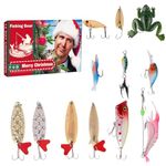 Advent Calendar Fishing Christmas Countdown,Advent Calendar 2024,3D Realistic Fishing Lures,12 Days Fisher Adult Men Teen Boys Fishing Lures Set Advent Party Gift for Fishing Lovers (Sky Blue)