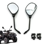 Motoparty Rear view mirror set, M10, with 7/8” Handlebar Mounts, for Honda Kawasaki Yamaha Suzuki Arctic Cat ATVs Polaris Sportsman Dirt Cruise Scooters Bike Side Mirrors