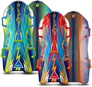Artikfun Premium Recreational Winter Foam Snow Sled 2-Pack | Tow Rope and Handles | Sized for Youth and Adults | Contoured Deck Design | 50in-127cm Design Length |