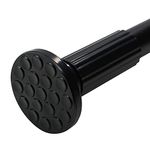 ZOCONE Tension Curtain Rod, 51-168 Inches Adjustable Closet Tension Rod Rust-free No Drilling Shower Curtain Rod, Anti-slip Spring Steel Rod for Bathroom Black