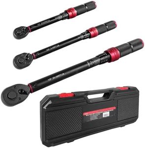 WETT 3Pcs Torque Wrench Set, 1/4'' & 3/8'' & 1/2'' Drive Click Torque Wrench, Dual-Direction Adjustable Reversible 72-Tooth Ratchet Handle, 20-240IN.LB, 5-45FT.LB, 20-160FT.LB