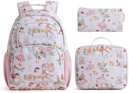 mommore Kids Backpack Set School Bookbag with Lunch Box for Boys Girls 7-10