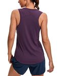 CRZ YOGA Lightweight Tank Top for Women Racerback Sleeveless Workout Tops High Neck Athletic Running Shirts Deep Crocus Violet 10