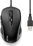 TECKNET Wired Mouse, Mice Wired Optical USB Computer Mouse With 3600 DPI Tracking, Gaming Grade Sensor, 6 Buttons, Business Office Mouse PC/Laptop, Great Mouse for Graphic Design (Black, Medium)