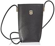 Tommy Hilfiger Women's New Casual Phone Wallet Bi-Fold, Black, One Size