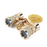 Aomekie Opera Glasses Binoculars 3X25 Theater Glasses Mini Binocular Compact with Chain for Adults Women Kids in Musical Concert（Gold）