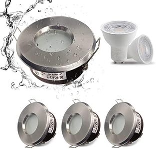 Sweier Faretti da Bagno a LED Impermeabili IP65, 230V 5W Bianco Caldo 3000K 430LM, Adatto per il Bagno e la Cucina LED Downlights Soffitto (Comprese le Lampadine GU10) Cut-Out 68mm, Set di 4