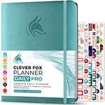 Clever Fox Planner Daily PRO - 8.5 x 11" A4 Size Daily Life Planner and Gratitude Journal to Increase Productivity, Time Management and Hit Your Goals - Undated - Lasts 3 Months (Aquamarine)