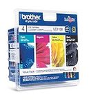 Brother LC-1100BK/LC-1100C/LC-1100M/LC-1100Y Inkjet Cartridges, Black/Cyan/Magenta/Yellow, Multi-Pack, Standard Yield, Includes 4 x Inkjet Cartridges, Brother Genuine Supplies