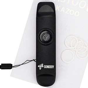 Sondery Professional Kazoo Dual Head Metal Kazoo with High Low Pitch and 5 Membranes, Jam Along With Guitar, Ukulele, Violin and More, Black