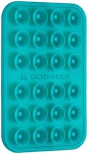 OCTOBUDDY Classic - Silicone Suction Phone Case Adhesive Mount - Hands-Free, Strong Grip Holder for Selfies & Videos - iPhone & Android Compatible - 2.25″ x 3.25″, Turquoise