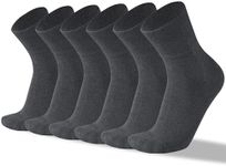 HENNY RUE 6 Pair's Men's Dress Socks, Comfortable, Stylish, and Durable Mens Crew Socks for the Modern Professional., Dark Gray, One size