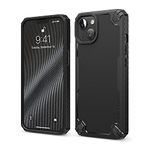 elago Heavy-Duty Protective Case, Carbon Fiber Texture, Tough Rugged Design, Shockproof Bumper Case, Full Body Protection, Premium TPU Armor Compatible For iPhone 13 Case 6.1 Inch (Black)