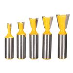 Bestgle Set of 5 Dovetail Joints Router Bits Carbide Dovetail Bit Set Cutting Diameter 1/4" 3/8" 1/2" 5/8" 3/4" Woodworking Milling Cutter Tool,1/2" Shank