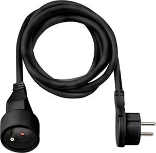 Brennenstuhl Rallonge 2m de câble avec fiche Plate (Utilisation en intérieur) 1161821012 Noir