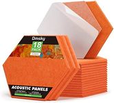 Dmsky 18 Pack Hexagon Acoustic Panels, 12/ X 10/ X 0.4/ High Density Sound Absorbing Panels Soundproof Wall Panels For Home Sound proof Insulation Beveled Edge Studio Treatment Tiles（Orange）