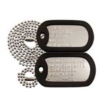 Military Dog Tags - Custom Embossed Stainless Steel Tags with Stainless Steel Chains and Silencers - Tag-Z