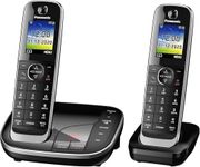 Panasonic KX-TGJ322EB Landline Phone Cordless, House phones, Nuisance Call Blocker, Answer machine, Colour Display, Twin Handset - Black