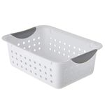 Sterilite 16228012 Small Ultra Basket, White with Titanium Inserts