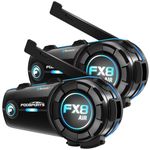 FODSPORTS FX8 AIR Motorcycle Bluetooth Headset, 1000M Motorcycle Communication Systems with 3 Sound Effects, Hands-Free Helmet Intercom with CVC Noise Cancellation, IP65 Waterproof, FM Radio, 2 Pack