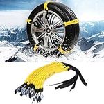 Snow Tyre Chain, 10 Pcs Snow Chains Car Anti Slip Adjustable Car Tire Snow Chain Wheel Chain for Vehicle Car Truck SUV Tyre Emergency Use, Yellow and Black, 185-225mm