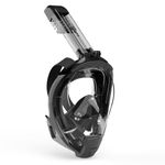 G2RISE Full Face Snorkel Mask Adult, Snorkel Set Adult Men and Women, Masque de Plongée Adulte, Detachable Snorkeling Tube, Anti-Leak, 180°Panoramic View (Black, XL)