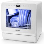 Duronic Table Top Dishwasher DW5 WE 950W Compact Tabletop Dish Washer Mini 5L Dishwashers with 8 Wash Cycles Electric Countertop Cleaner for Quick Eco Cleaning Plates Glass Cutlery Fruit White