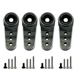 4Pack Aluminum 15T Servo Horn Arms RC Mini Servo Horns Toy Car Accessories Compatible with Emax ES08MA Servo Fit for Axial SCX24 1/24 RC Crawler (Black)