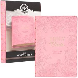 KJV Holy Bible, Gift Edition King James Version, Faux Leather Flexible Cover, Blossom Pink Floral