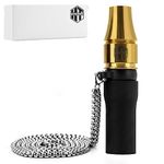 Hita Hookah Tips, Universal Reusable Stainless Steel Hookah Mouthpiece with Detachable Chain, Personal Shisha Replacement Hookah Accessories for Father’s Day Gift, Fits Most Hookah Hose, 1 PCS (Gold)